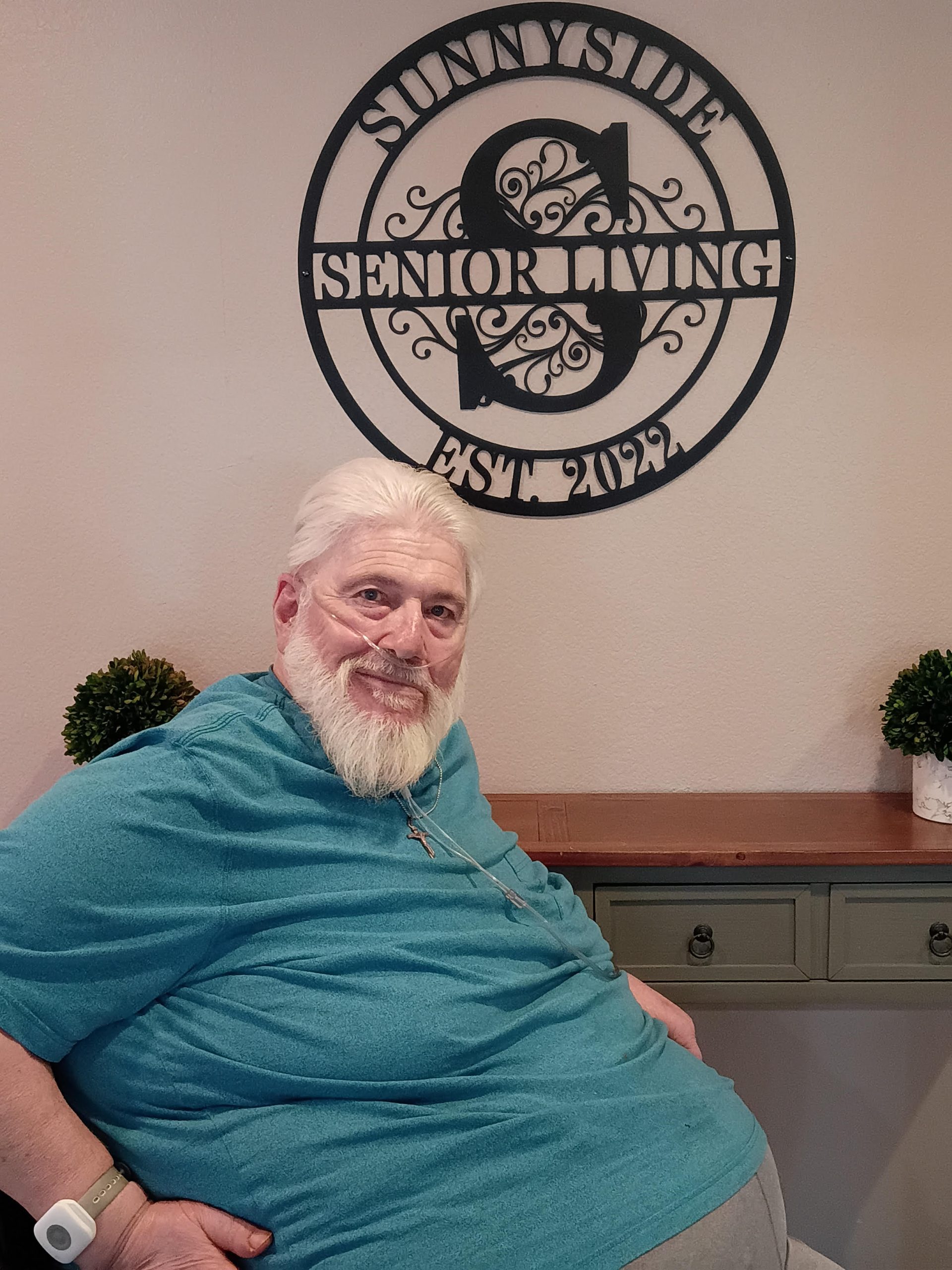 Resident of the Month being recognized at Sunnyside Senior Living in Turlock, CA for bringing kindness, friendship, and positivity to the community.